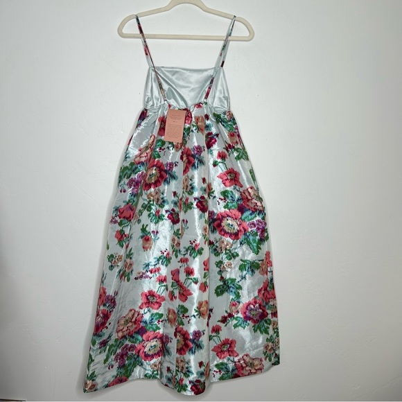 NWT BHLDN Apron-Top Jacquard Midi Dress Floral Spaghetti Strap Dress Size Small - Picture 6 of 15